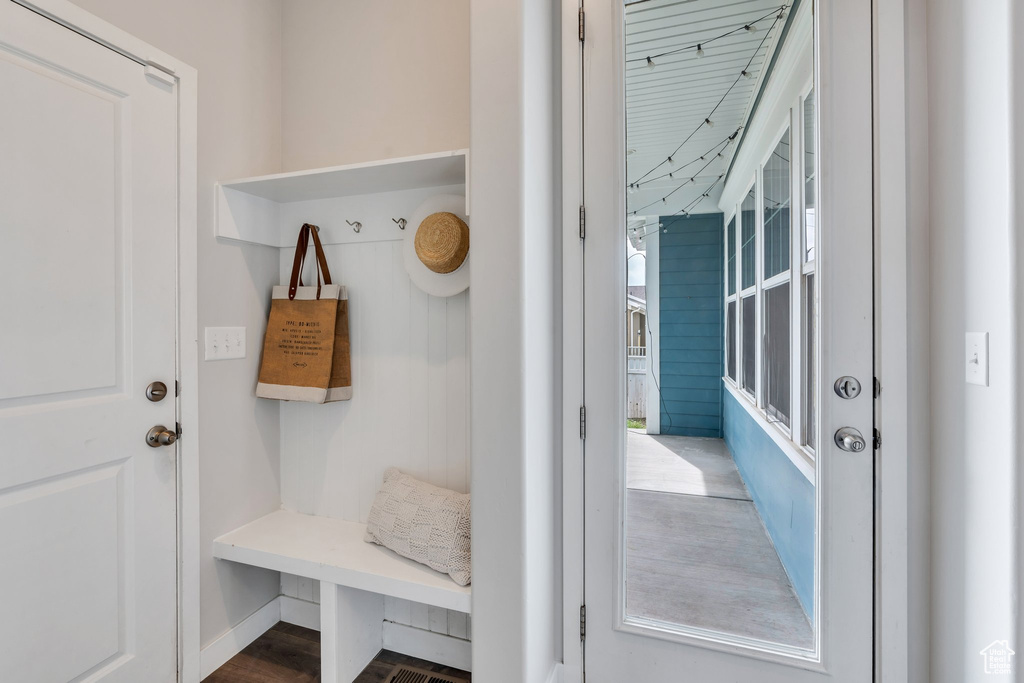 Mudroom featuring baseboards