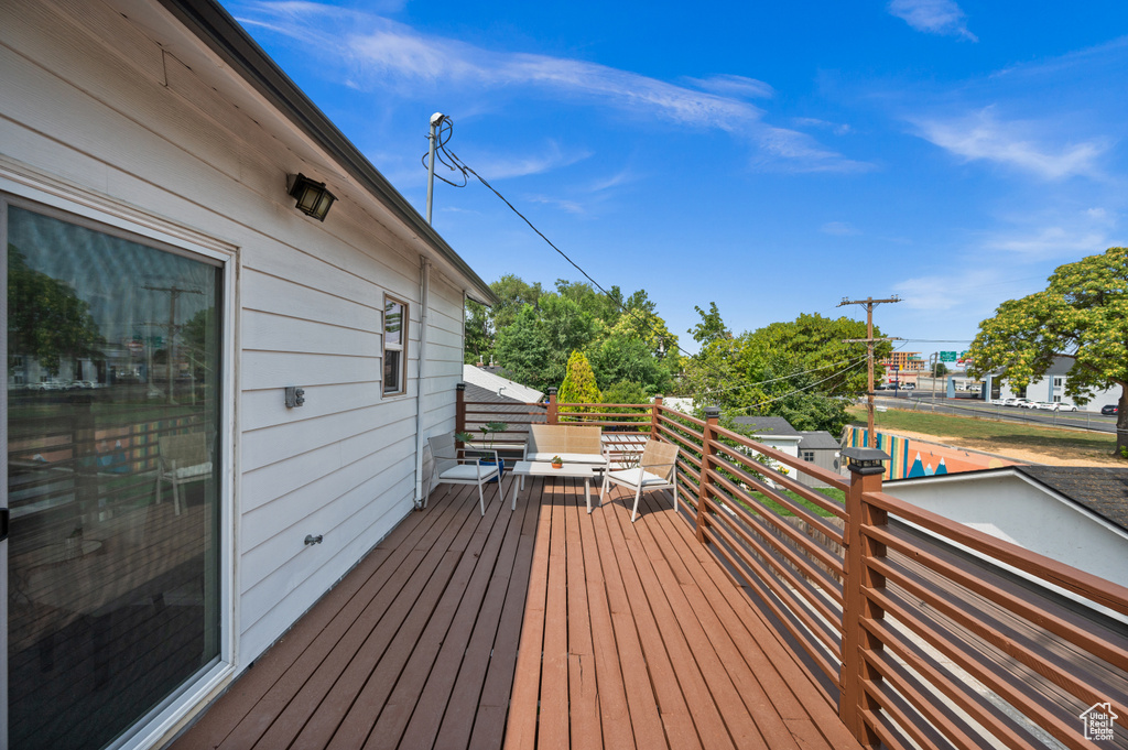 View of wooden deck