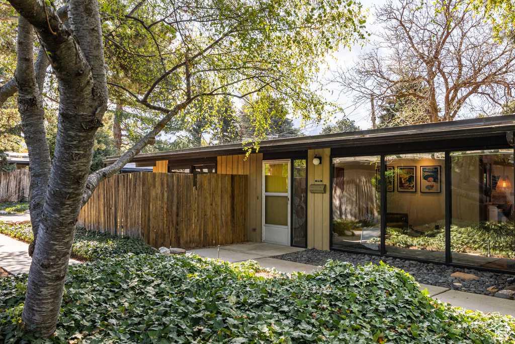 Exterior space with fence