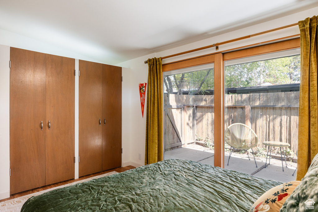 Bedroom with multiple closets