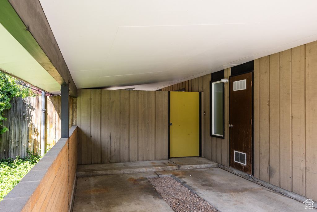 Exterior space with visible vents