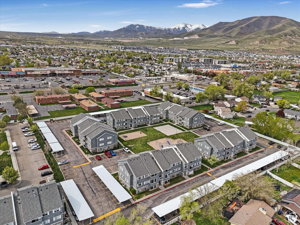 Aerial view with a mountain view and a residential view