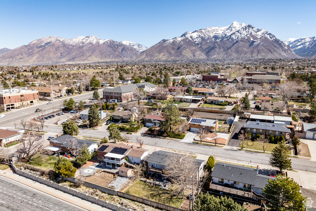 Mountain view with nearby suburban area