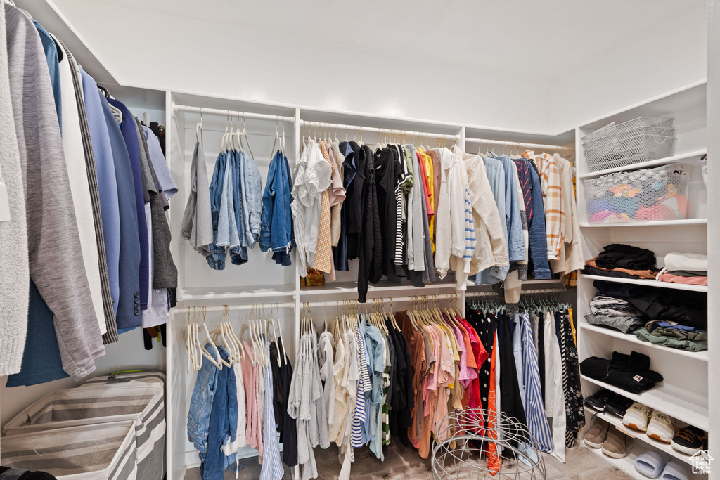 View of walk in closet