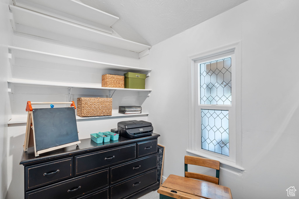 Interior space with lofted ceiling