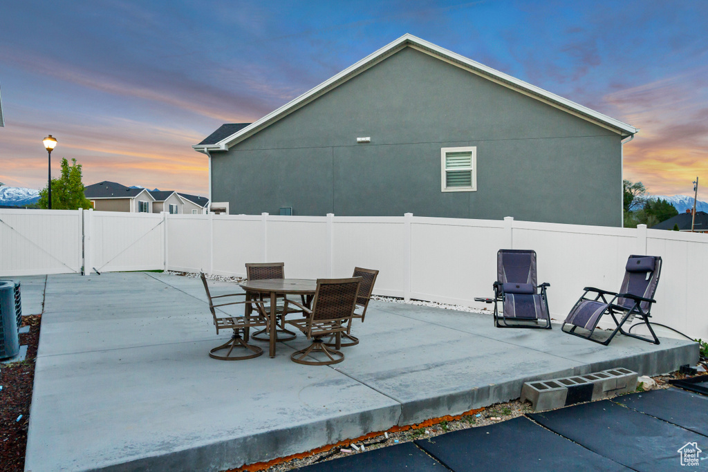 View of patio / terrace with a fenced backyard and outdoor dining space