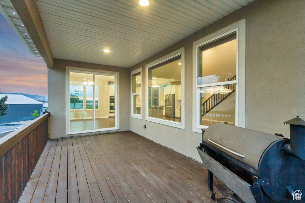 View of wooden deck