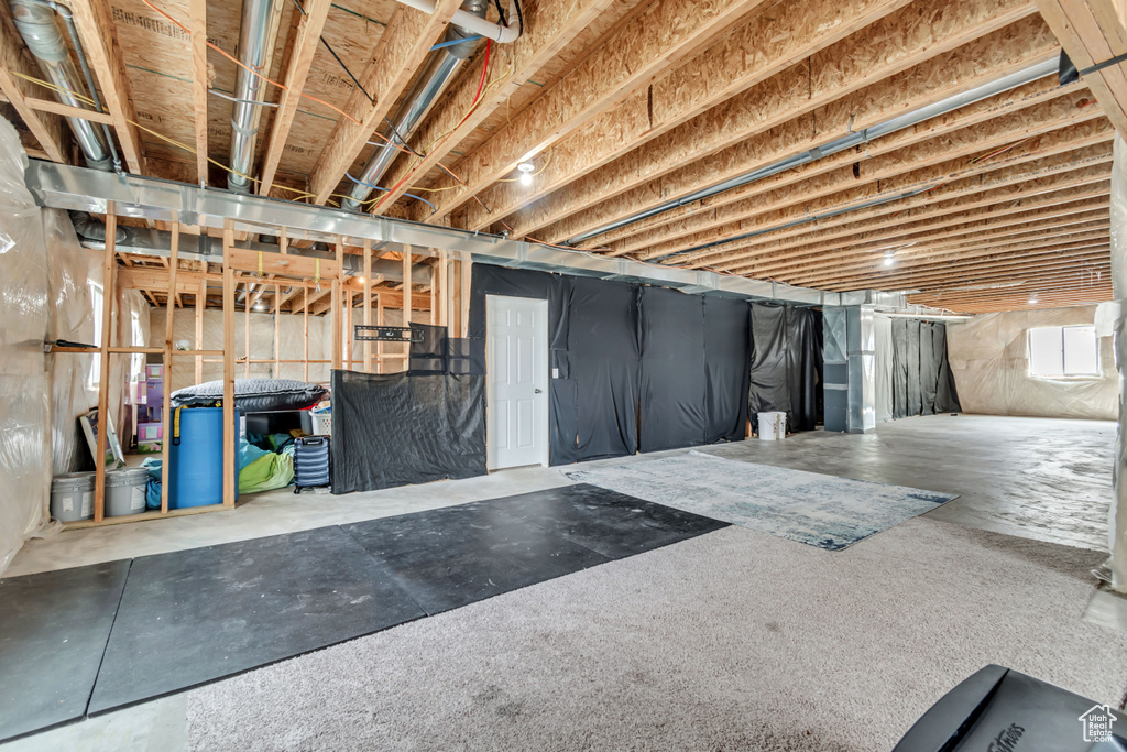 View of unfinished basement