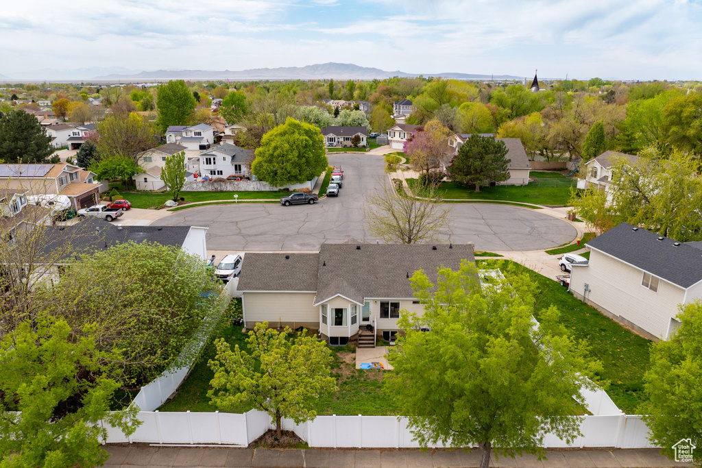 Bird\'s eye view featuring a mountain view and a residential view