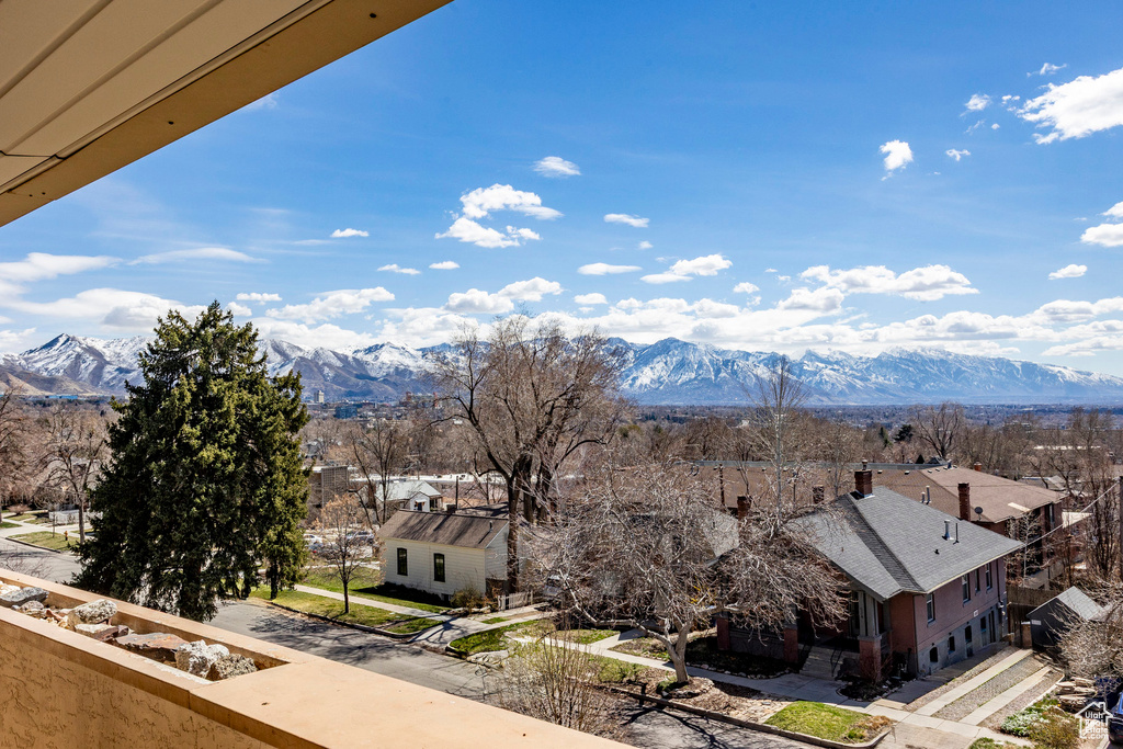 Mountain view with nearby suburban area