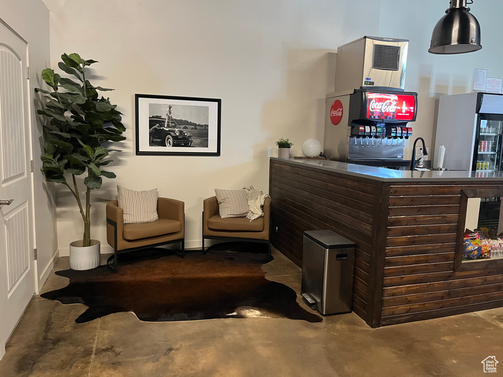 Bar with finished concrete flooring