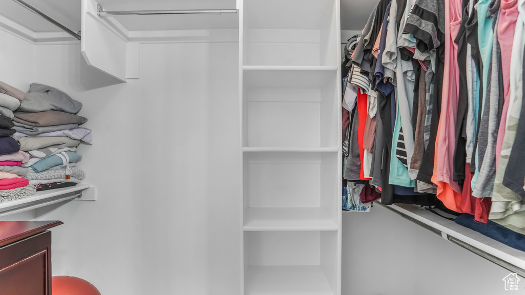 View of walk in closet