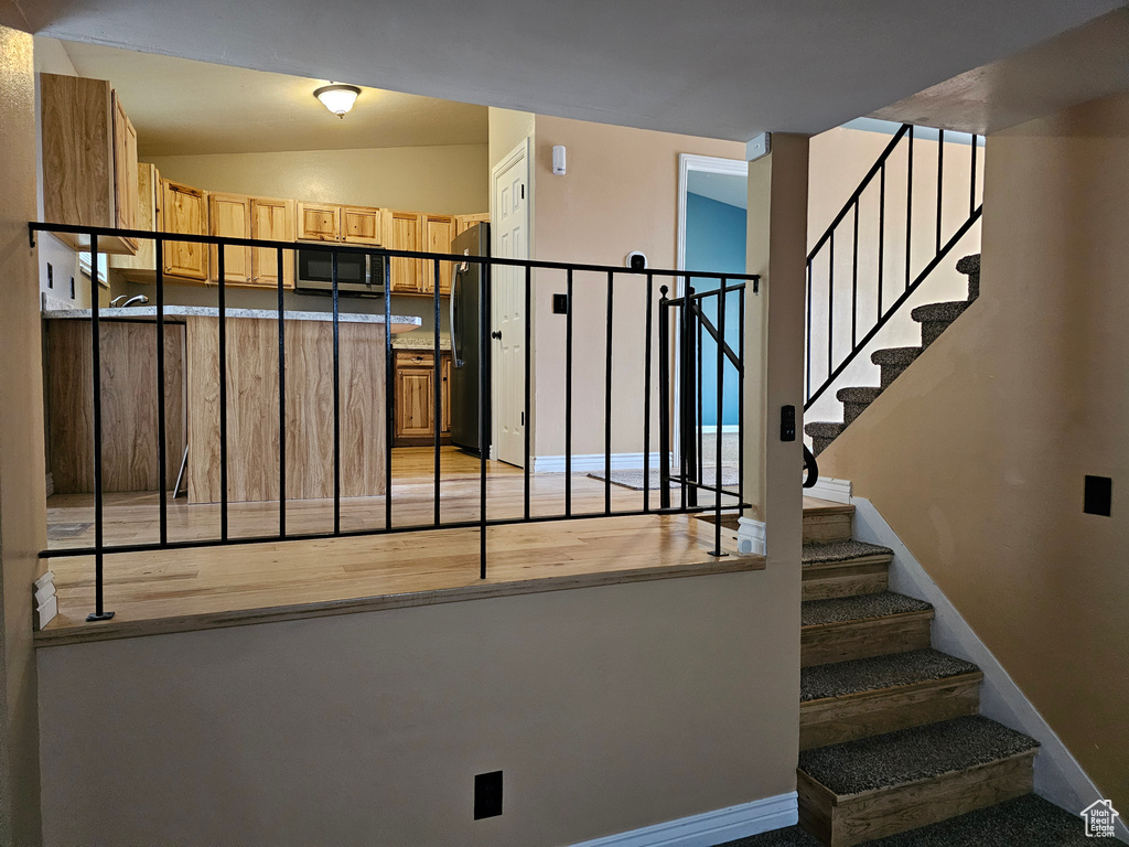 Stairs with baseboards
