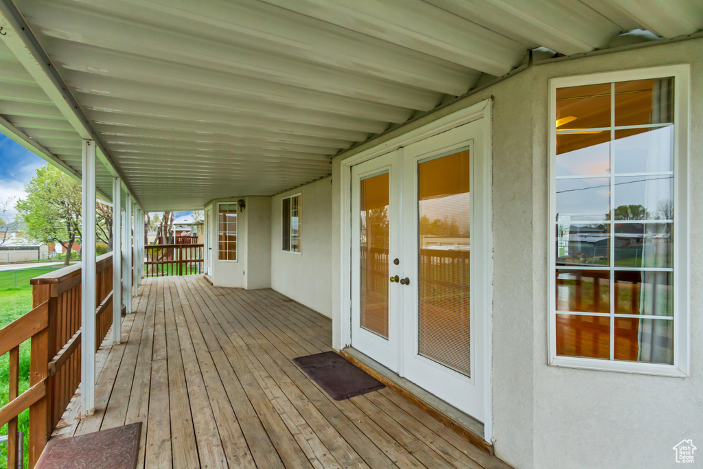 Deck with french doors
