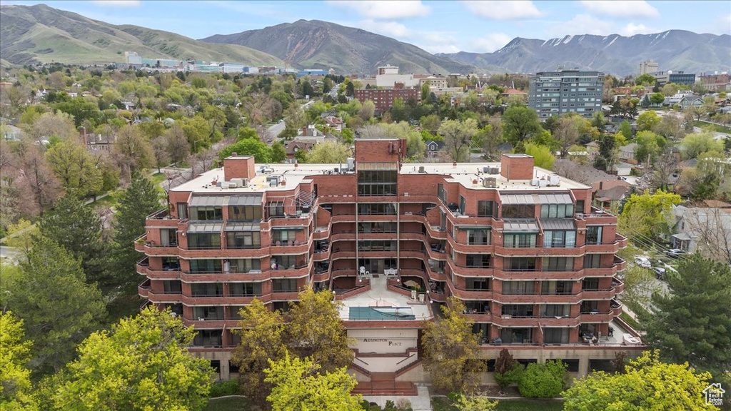 Exterior space with a mountain view