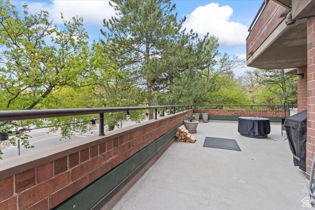 View of patio / terrace featuring a balcony and area for grilling