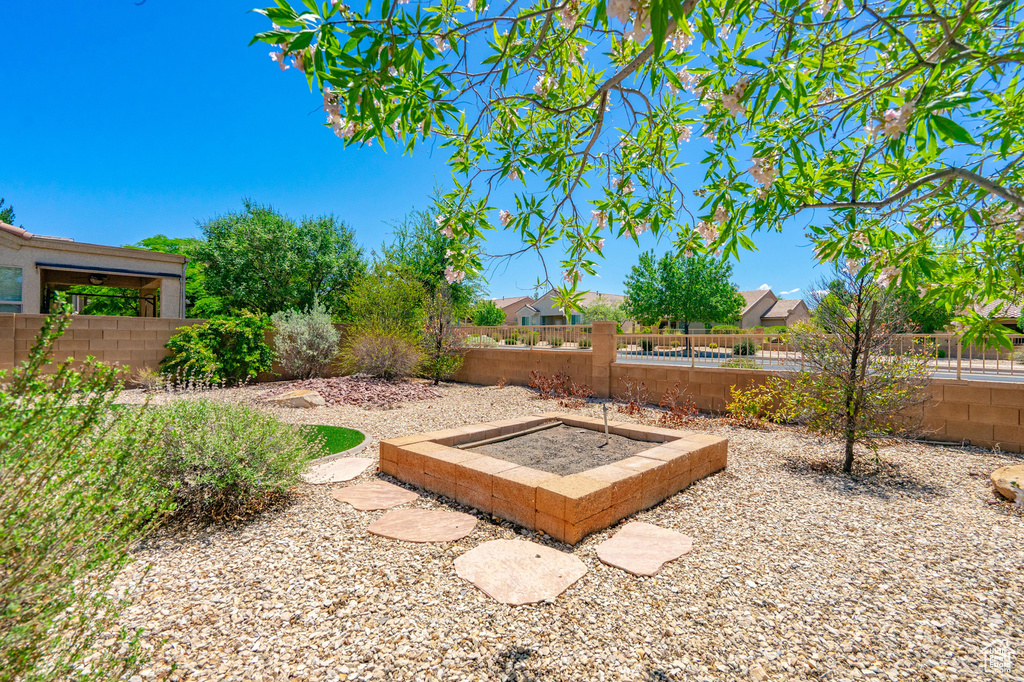 View of fenced yard