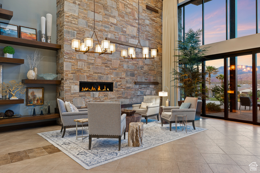 Lobby featuring a high ceiling