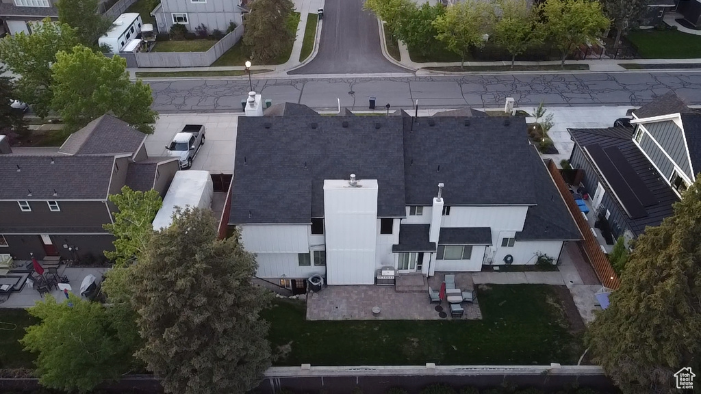 Aerial view of residential area