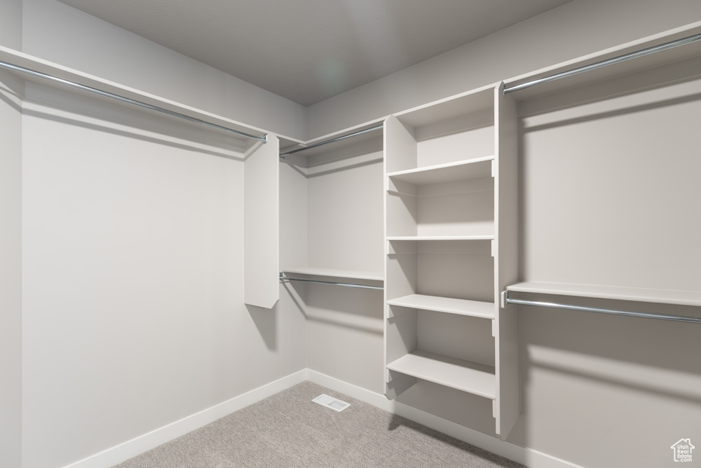 Walk in closet featuring carpet flooring