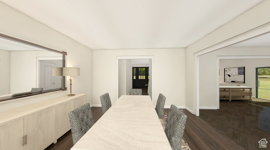 Dining space featuring baseboards and a wealth of natural light
