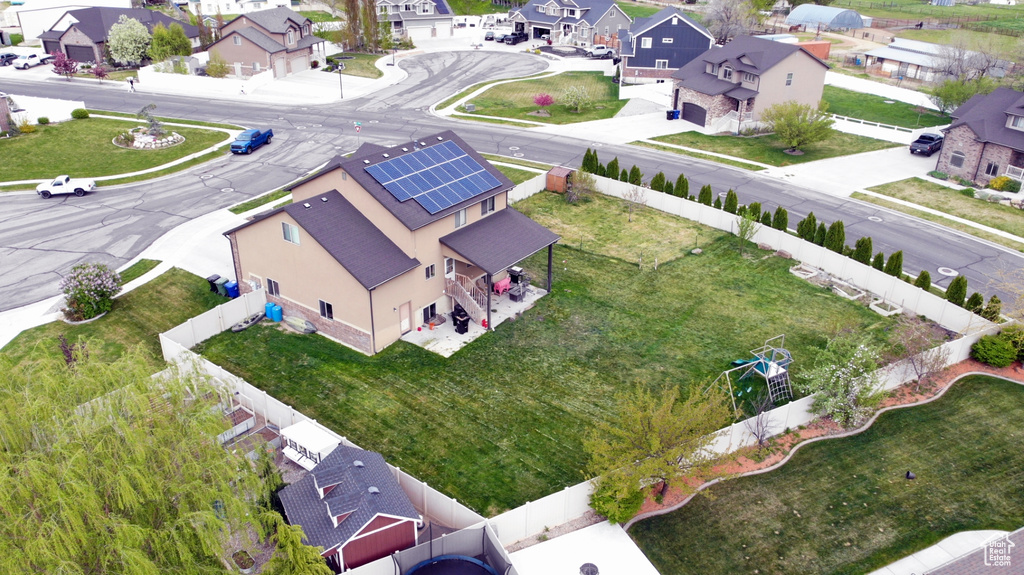 Aerial view with a residential view