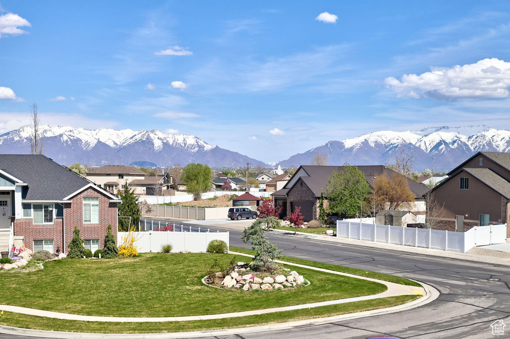 Mountain view with a residential view