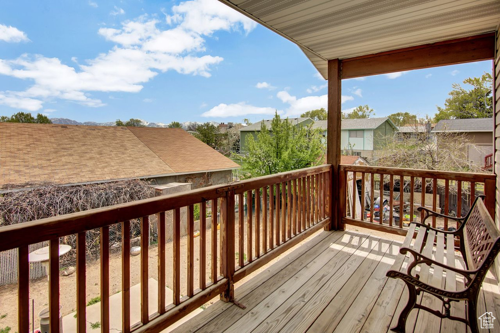 Deck with a residential view