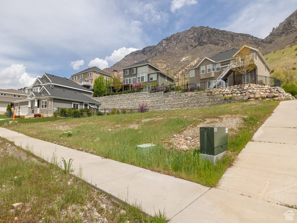 Exterior space with a mountain view and a residential view