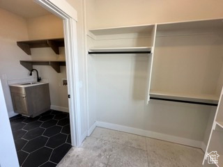 Interior space with a sink