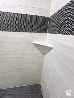 Room details with tiled shower