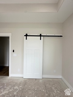 Interior space with baseboards and a closet