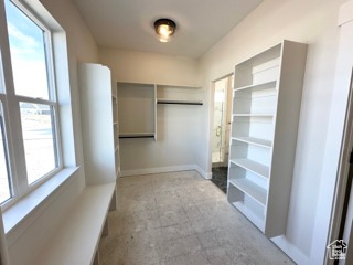 View of walk in closet