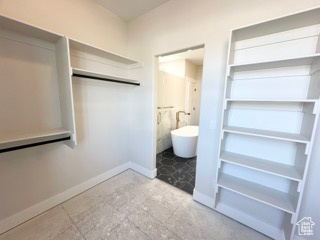 View of walk in closet