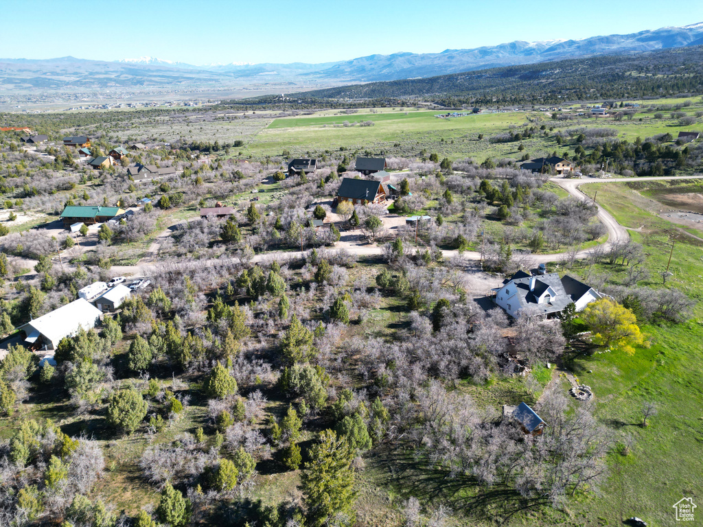 Bird's eye view with a mountain view