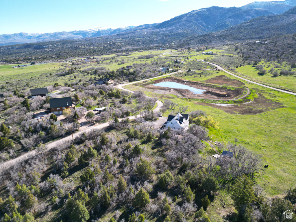 Bird's eye view with a mountain view and a rural view