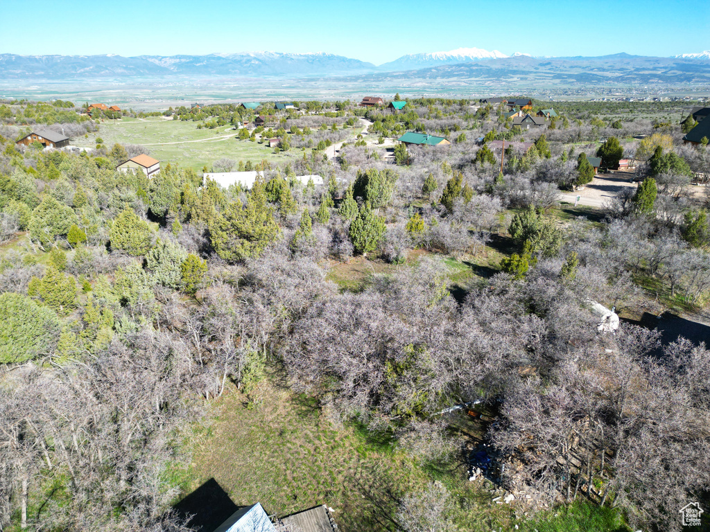 Aerial view with a mountain view