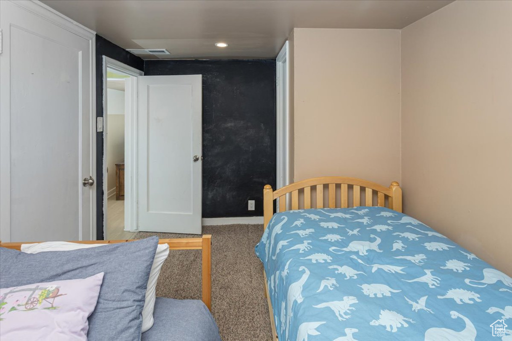 View of carpeted bedroom
