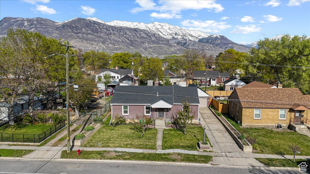 Exterior space with a mountain view