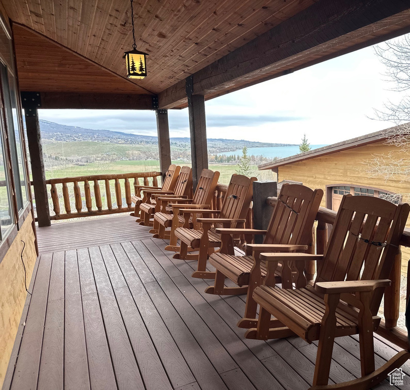 View of wooden deck