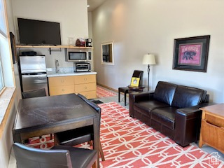 Living area with baseboards
