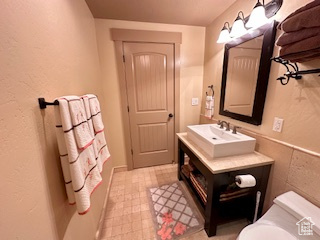 Bathroom featuring toilet and vanity