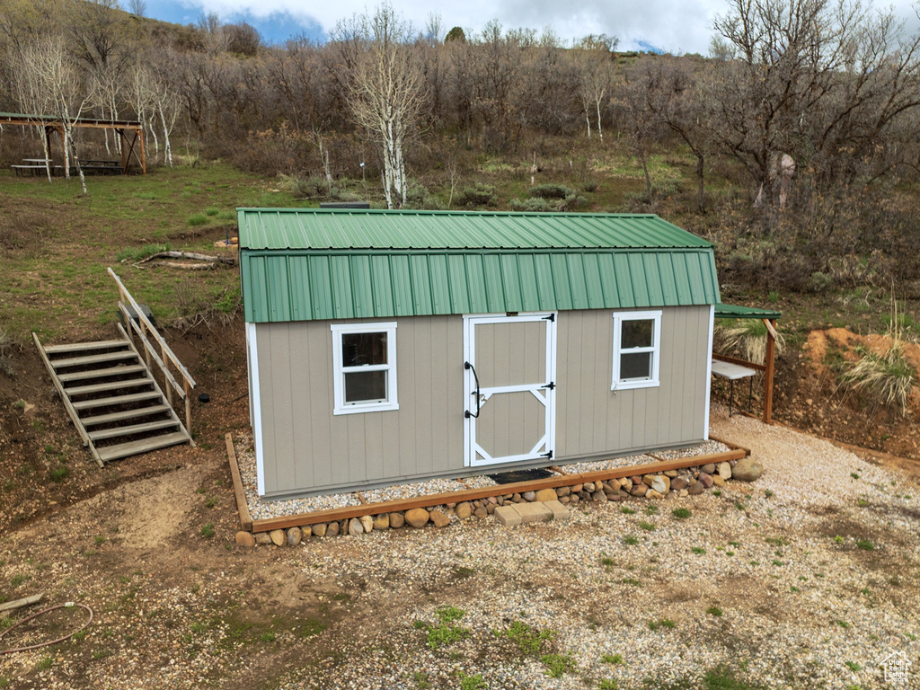 View of outdoor structure with an outdoor structure