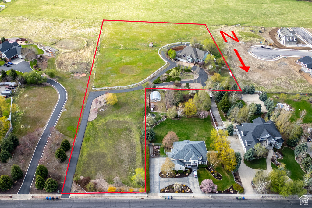 Aerial view with a residential view
