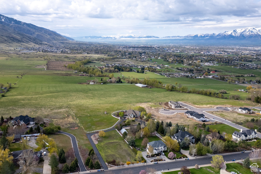 Drone / aerial view featuring a rural view and a mountain view