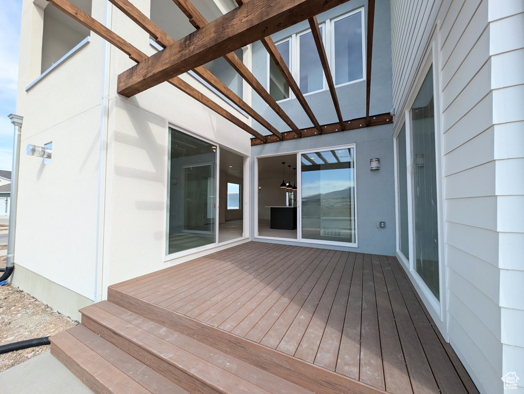View of wooden deck