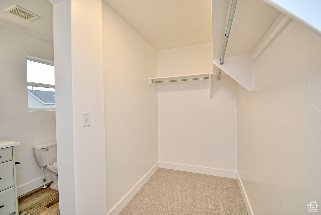 Walk in closet with visible vents