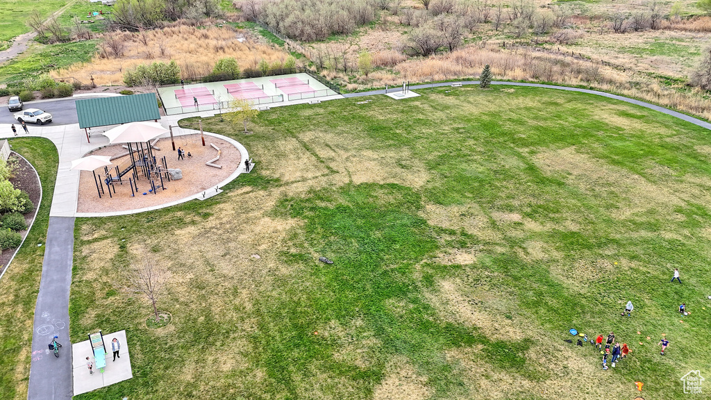 Birds eye view of property