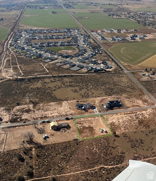 Aerial view with a rural view
