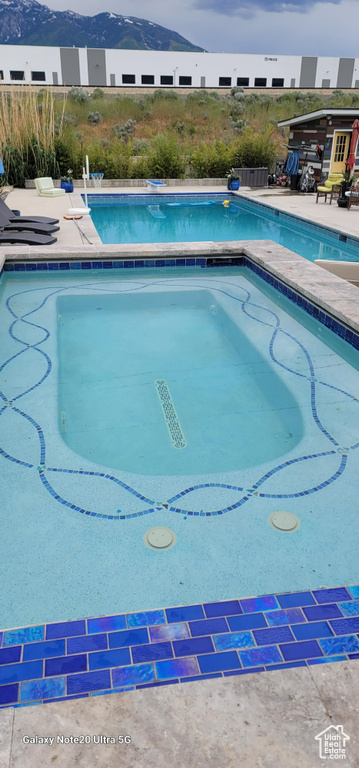 Pool with a mountain view
